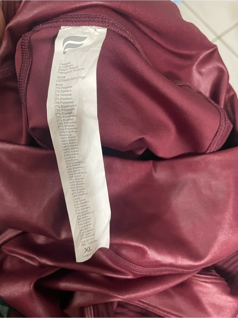 Fabletics Merlot Shine Motion365+ Contour High Waisted Leggings - Picture 6 of 6